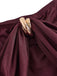 Abito plissettato con spalle scoperte bordeaux anni '40