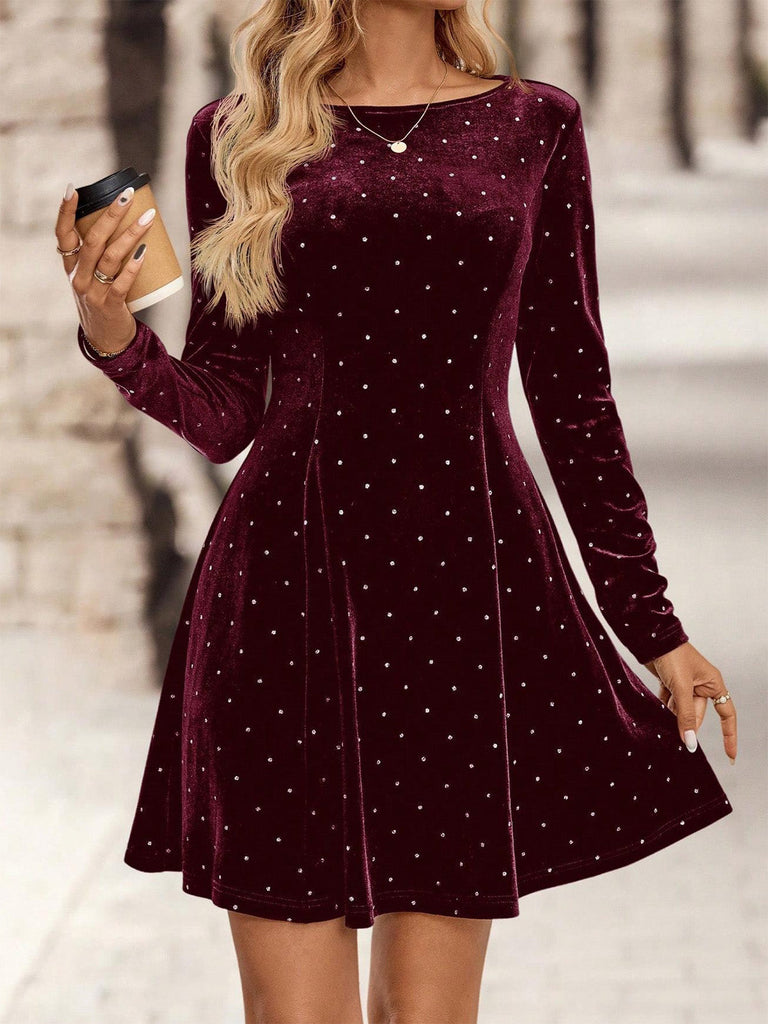 Abito da sera in velluto con strass anni '80