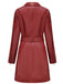 Giacca lunga in pelle con cintura e revers anni '60
