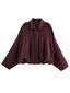 Giacca oversize in pelle scamosciata con risvolto anni '80
