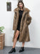 Cappotto lungo in pelliccia sintetica con risvolto anni '30