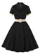 Abito plaid con revers a contrasto anni '50
