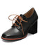 Scarpe vintage in pelle con lacci e tacco spesso