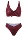 Bikini in pelle di serpente metallizzatacon laccetti anteriori anni '70