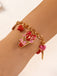 Bracciale con ciondolo a forma di cuore e rosa per San Valentino