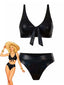 Bikini in pelle di serpente metallizzatacon laccetti anteriori anni '70