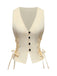 Gilet con scollo a V e cintura annodata in vita anni '70