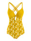 Costumi intero margherite patchwork giallo anni '50
