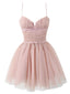 Abito in tulle con fiocco e spalline sottili anni '70