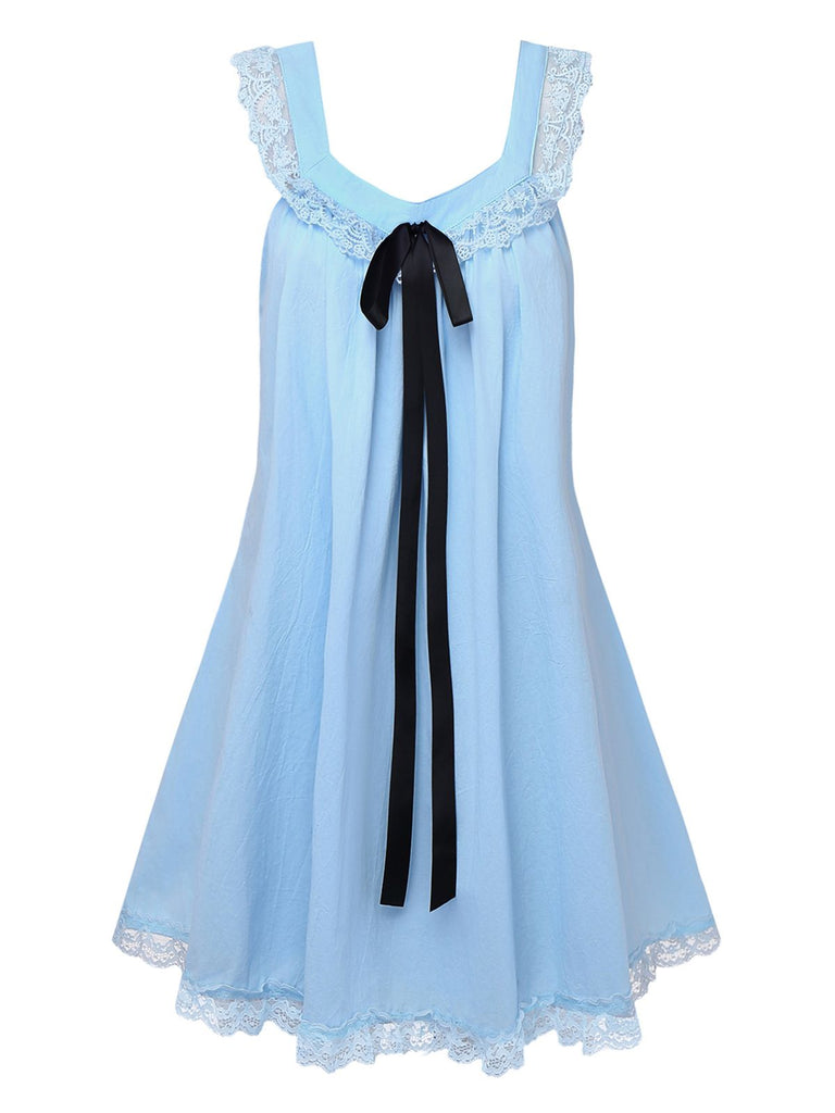 [Prevendita] Abito babydoll in pizzo con fiocco sulla schiena anni '60