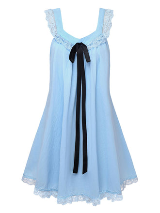 [Prevendita] Abito babydoll in pizzo con fiocco sulla schiena anni '60