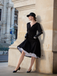 Vestito Swing con piega a cuore solido anni '50
