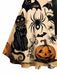 Abito con zucca e gatto e pipistrello Halloween arancione anni '50