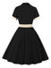 Abito plaid con revers a contrasto anni '50