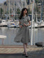 Abito piccolo plaid a quadri marrone anni '40