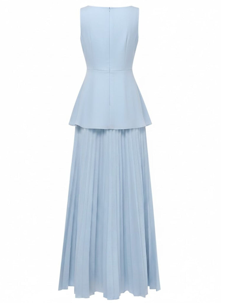 2PCS Top in maglia senza maniche e gonna plissettata anni '30