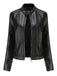 Giacca in pelle con collo alto e borchie anni '40