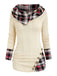 Maglione a quadri in maglia con cappuccio e bottoni anni '40