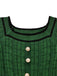 Abito in maglia con bottoni di perle e scollo quadrato anni '60