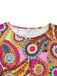2PCS Gilet con frange e abito hippie psichedelico anni '70