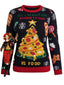 Maglione natalizio in jacquard con luci a LED anni '40
