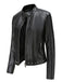 Giacca in pelle con collo alto e borchie anni '40