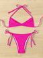Bikini con scollo all'americana arricciato e allacciato anni '60