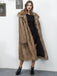 Cappotto lungo in pelliccia sintetica con risvolto anni '30