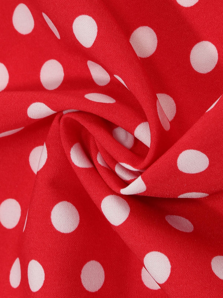 Abito a ruota a pois con fiocco anni '50