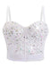 Top corsetto perle di strass  con spalline sottili anni '70