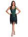 [Prevendita] Abito flapper con paillettes e orlo con frange anni '20