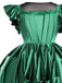 Costume ispirato a Mercoledì Agnes in raso verde anni '50