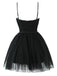 Abito in tulle con fiocco e spalline sottili anni '70