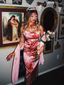 Abito a sirena con sangue Halloween rosa anni '30