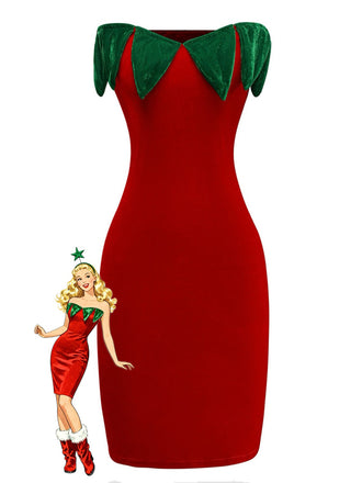 Mini abito a forma di fragola rosso anni '80