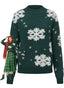 Maglione con fiocco di neve a collo alto in pile natalizio anni '40