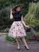 Abito vintage patchwork a farfalla nero anni '50