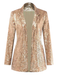 Giacca in paillettes a maniche lunghe con revers champagne anni '70