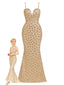 Abito da sera con paillettes e schiena scoperta champagne anni '30
