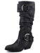 stivali alti cowboy in stile western con fibbia vintage