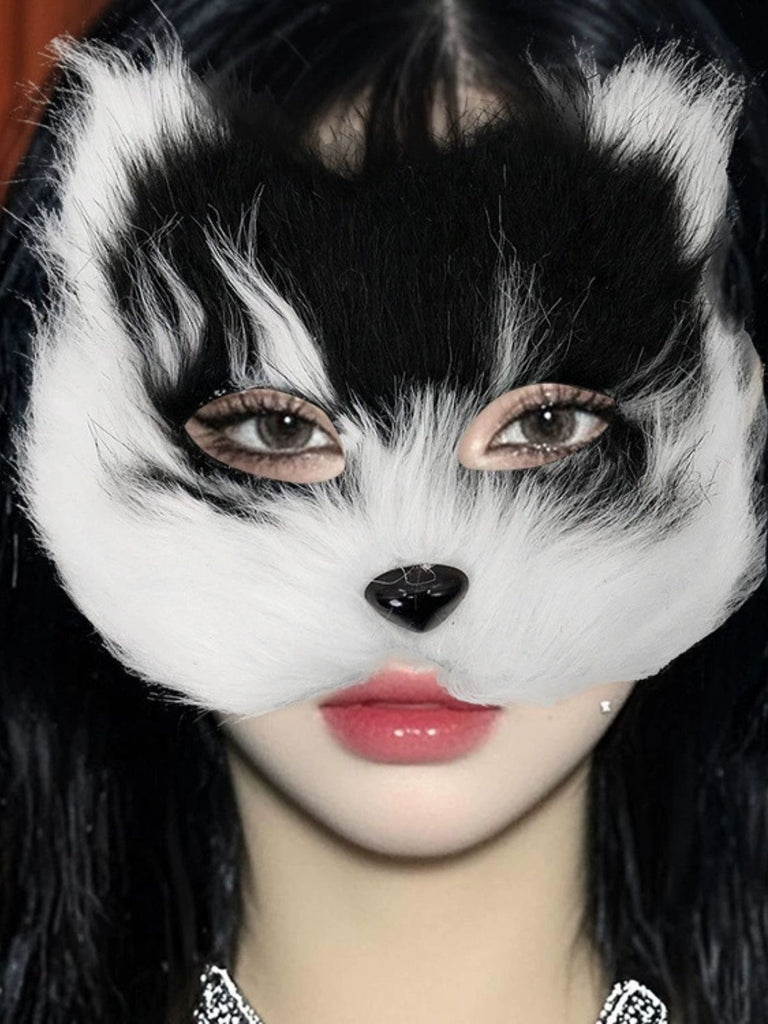 Maschera di volpe pelosa per feste di Halloween