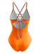 Costumi intero con spalline e cut-out color block anni '70