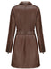 Giacca lunga in pelle con cintura e revers anni '60