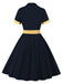 Abito plaid con revers a contrasto anni '50