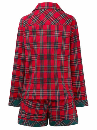 2PCS Pigiama a quadri natalizio rosso anni '30
