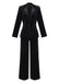 2PCS Completo blazer e pantaloni in velluto con paillettes nero anni '60
