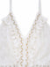 Abito lungo in pizzo boho con scollo a V bianco anni '70