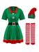 Costume da elfo di Natale per cosplay verde anni '60