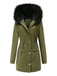 Cappotto con cerniera e rifiniture in pelliccia anni '50