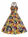 Abito con teschio hippie e fiocco giallo anni '50